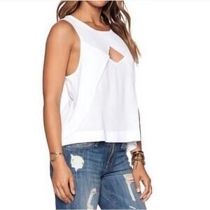 Free People Top Size Small White Sheer Flowy Cutout Tank